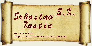 Srboslav Kostić vizit kartica